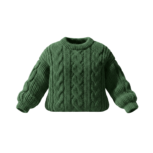 green sweater